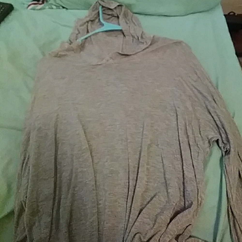A hooded long sleeve shirt